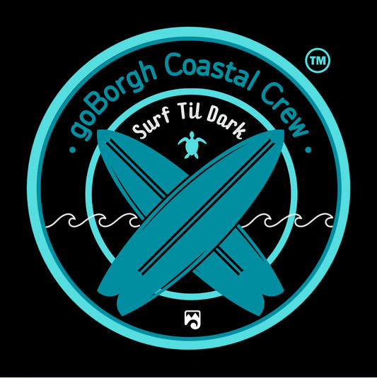 Surf Til Dark Long Sleeve Hooded T-Shirt | goBorgh® Coastal Crew: 3 colors