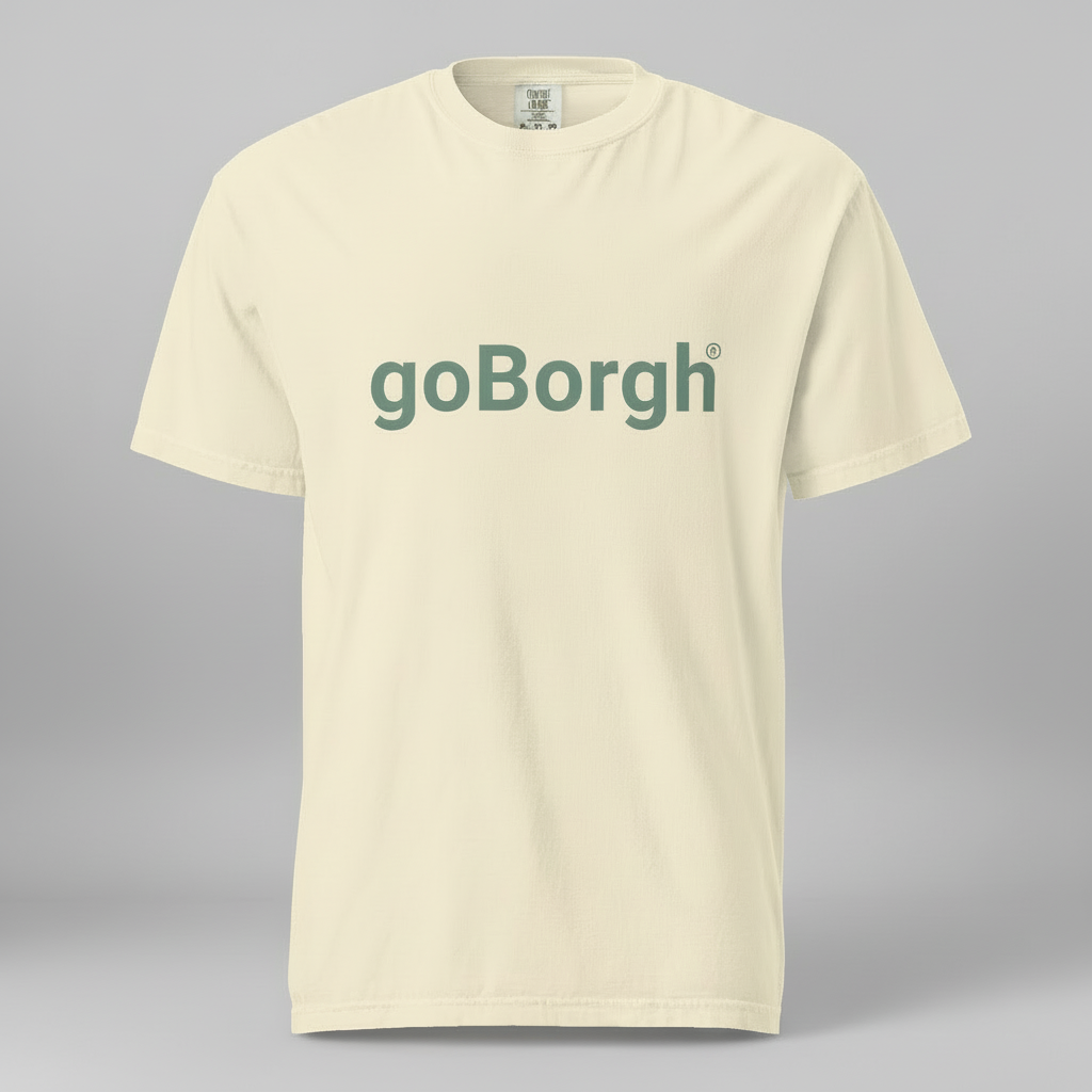 butter yellow goBorgh wordmark relaxed fit cotton t-shirt
