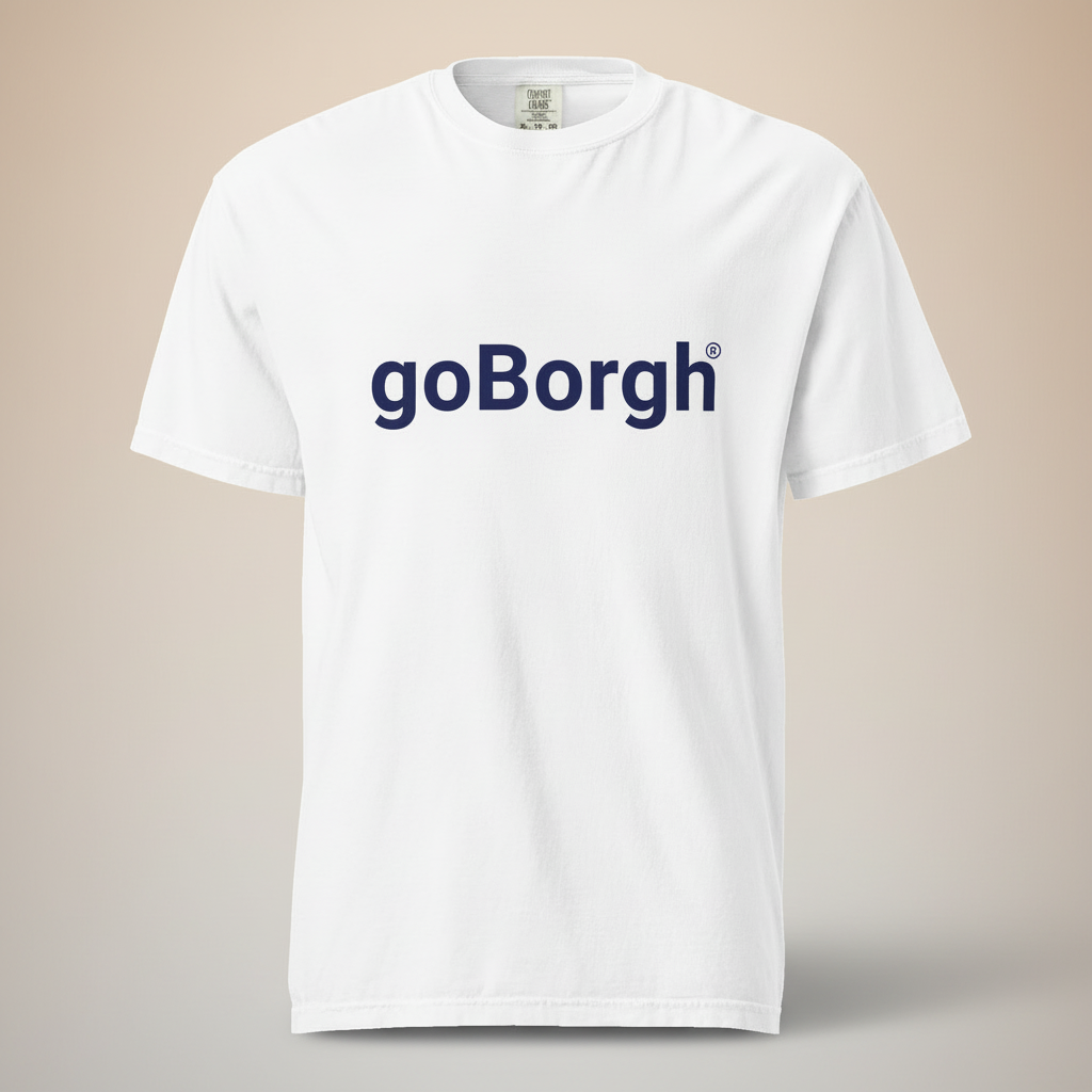 white goBorgh wordmark garment-dyed relaxed fit t-shirt
